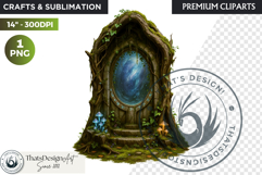 Fantasy clipart Magical Forest Village PNG for scrapbooking Product Image 1