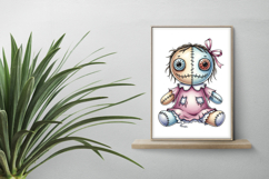 Girl Doll Pigtails Stitched Halloween Voodoo PNG Product Image 2