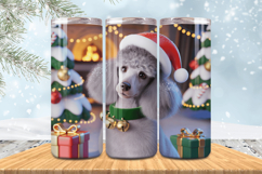 Winter Dog Christmas Snowflake PNG, Icy Tree 20oz Tumbler wr Product Image 1