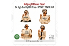 Mahjong Old Queen Clipart PNG, Senior Mahjong Lady Product Image 2