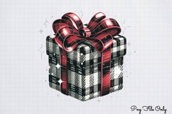 Red Black Glitter Plaid Clipart PNG Product Image 1