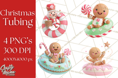 Christmas Characters Snow Tubing PNG Product Image 1