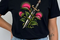 Retro Tattoo Venus Flytrap Clipart PNG, Traditional Tattoo Product Image 3