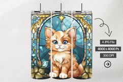Kitten Stained Glass Square Coaster - 04 Variations Product Image 2