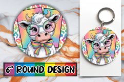 Unique Round Designs for Gifts PNG, Cute Cow Product Image 1