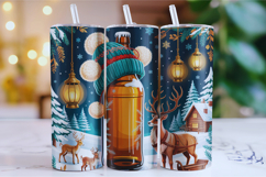 Merry Christmas Beer Tumbler Wrap | Christmas Wrap Product Image 1