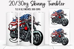 Cat Ride An American Flag - Tumbler Sublimation Design Product Image 1