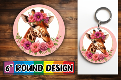 Cheerful Round Coasters PNG, Giraffe Product Image 1