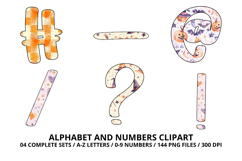 Halloween Alphabet Clipart PNG, watercolor letters doodle Product Image 6