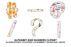 Halloween Alphabet Clipart PNG, watercolor letters doodle Product Image 6