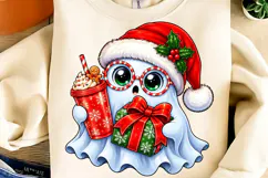 Cute Ghost Christmas PNG, Funny Christmas PNG, Christmas PNG Product Image 3