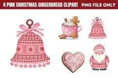 Pink Christmas Gingerbread sublimation Clipart PNG Product Image 1