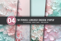 3D Pastel Layered Digital Paper Product Image 1