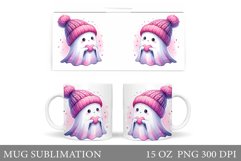 Cute Ghost Mug Design. Cute Halloween Sublimation Product Image 1