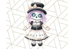 Pastel Goth Halloween PNG Clipart, Creepy Cute Art Product Image 2