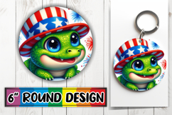 Radiant Circle Sublimation Keychains, USA Animals Product Image 1
