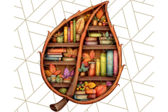 Autumn Library Clipart PNG, Cozy Fall Book Art Product Image 2