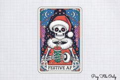 Funny Christmas Skeleton Tarot Cards Clipart PNG Product Image 1