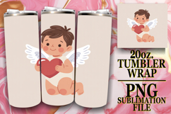 Cheerful days 20oz tumbler wrap, Cupid Product Image 1