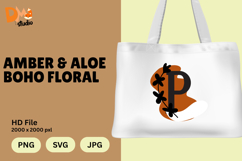 Amber &amp; Aloe Boho Floral Monogram Product Image 1