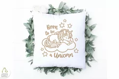 Born to be a unicorn svg Baby bodysuit design svg dxf png Product Image 2