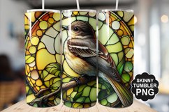 Eastern Phoebe Single Bird Stained Glass - Tumble Design Product Image 1