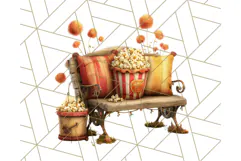 Autumn Circus Clipart Carnival Tent Fall PNG, Vintage Circus Product Image 2