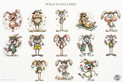 Whimsical Summer Beach Bunny Clipart Product Image 4