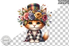 Floral Crown Cat Sublimation Clipart Bundle Product Image 2