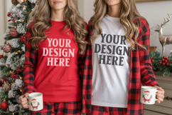 Bella Canvas 3001 Christmas Couple Mockup ,3001 Couple Mock Product Image 1