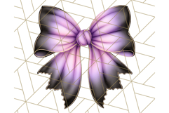 Muted Halloween Bow Clipart, Fall Ribbon PNG Autumn Hair Bow Product Image 2