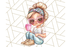Sassy Mom Coffee PNG Clipart, Messy Bun Mom Life PNGs Product Image 2