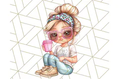 Sassy Mom Coffee PNG Clipart, Messy Bun Mom Life PNGs Product Image 2
