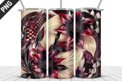 3D Flowers Tumbler Wrap | Sublimation Design | Tumble PNG Product Image 3