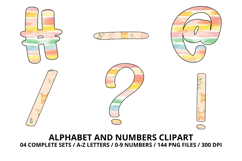 Baby Shower Watercolor Alphabet and Numbers Clipart PNG Product Image 6