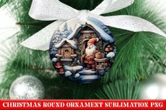 Christmas Round Ornament PNG | Santa | Sublimation | PNG Product Image 1