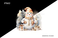 Gold Snowman Clipart, Gold Chistmas Tree Clipart Product Image 1
