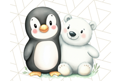 Cute Animal Friends Clipart PNG, Whimsical Spring Animal Duo Product Image 2