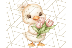 Cute Animals with Tulips PNG, Spring Flower Clipart Download Product Image 2