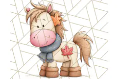 Fall Farm Animal Clipart, Autumn Barnyard PNG Illustrations Product Image 2