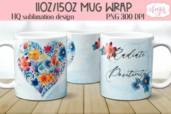 Motivational mug wrap sublimation PNG| Radiate positivity Product Image 2
