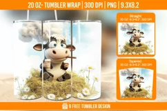 Highland Cow Tumbler Wrap Designs, Sublimation Wrap Product Image 1