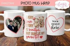 Cute Valentines Photo Mug Wrap template PNG for Sublimation Product Image 2