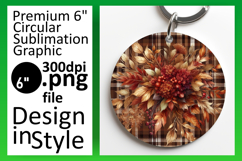Artful Circle Design for Keychains , Autumn Flower Product Image 1