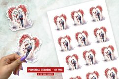 Watercolor valentine day couple sticker png Product Image 1