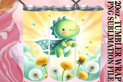 Cozy Nights 20oz tumbler wrap, Cute Dino Product Image 1