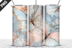 3D Butterfly 20 oz Tumbler Design| Butterfly Flower Tumbler Product Image 3