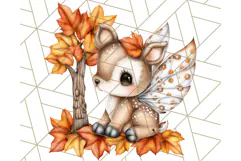 Fall Fairy Animal Clipart PNG, Woodland Creatures With Wings Product Image 2