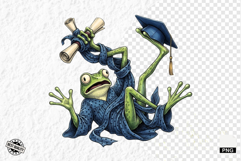 Whimsical Graduation Frogs PNG Clipart Product Image 1