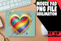 BRIGHT MOUSE PAD SUBLIMATION ART, Heart Product Image 1